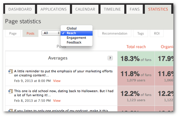 AgoraPulse Post Level Reach