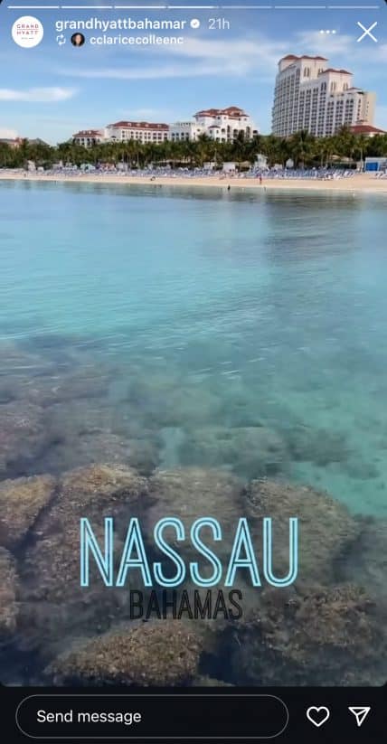 Grand Hyatt Baha Mar Instagram story